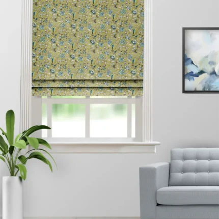 Roman Shades | Chelsea Floral Olive - Roman Shade (Webp) | Curtain Avenue