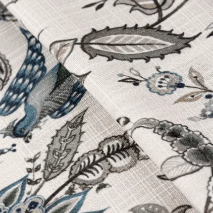Ripple Fold Drapes | Chelsea Floral Pine - Close up (Webp) | Curtain Avenue