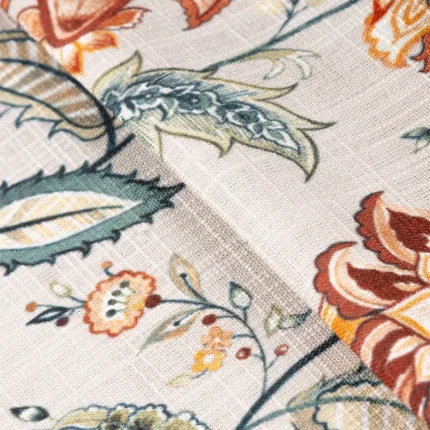 Ripple Fold Drapes | Chelsea Floral Spice - Close up (Webp) | Curtain Avenue