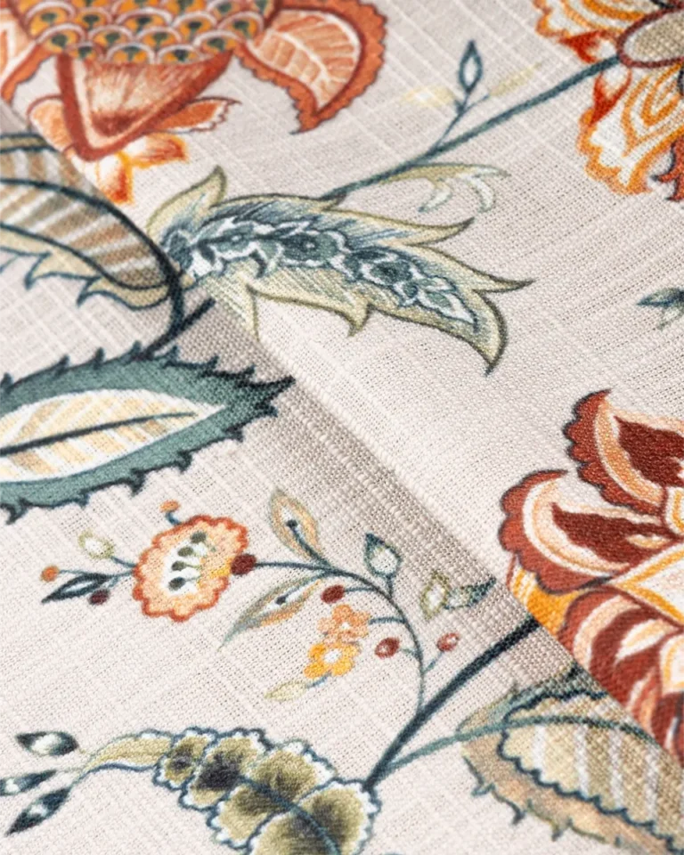 Ripple Fold Drapes | Chelsea Floral Spice - Close up (Webp) | Curtain Avenue