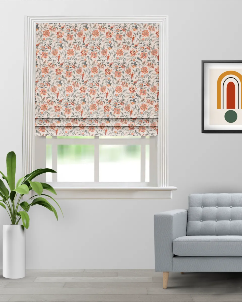 Chelsea Floral Spice - Roman Shade image Chelsea Floral - Spice Color Roman Shades - Image 1
