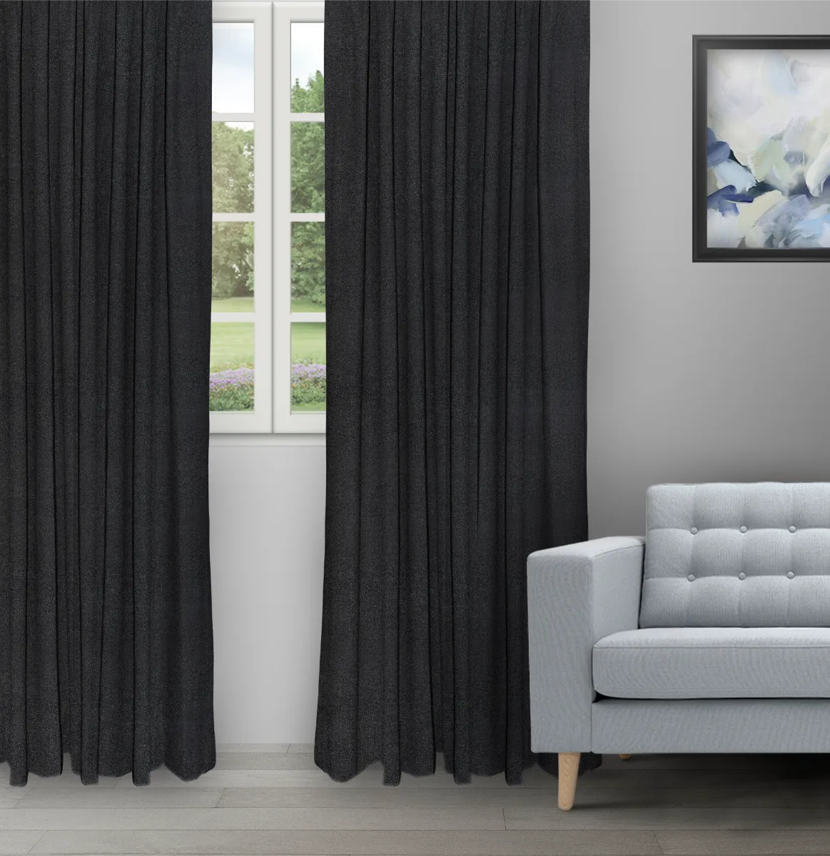 Colonial Black Beauty - Curtain image Colonial - Black Beauty Ripple Fold Drapes - Image 1