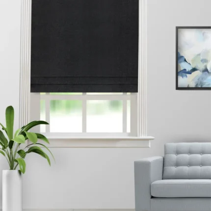 Roman Shades | Colonial Black Beauty - Roman Shade (Webp) | Curtain Avenue