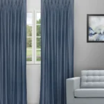 Colonial - Heather Blue Cotton Curtains
