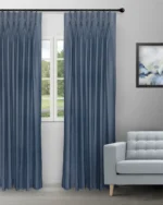 Colonial - Heather Blue Cotton Curtains