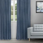 Colonial - Heather Blue Ripple Fold Drapes