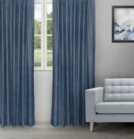 Colonial - Heather Blue Ripple Fold Drapes