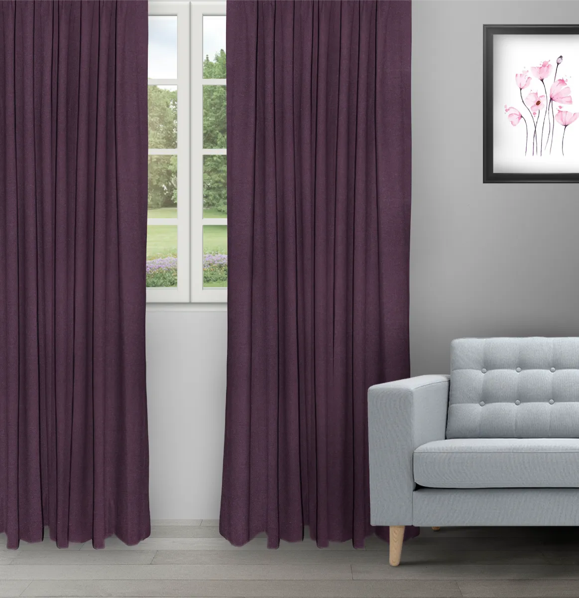 Colonial Plum - Ripple Fold image Colonial - Plum Ripple Fold Drapes - Image 1