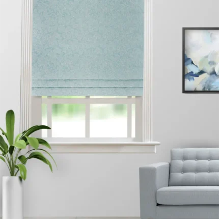 Roman Shades | Cotton Bella Blue - Roman Shade (Webp) | Curtain Avenue