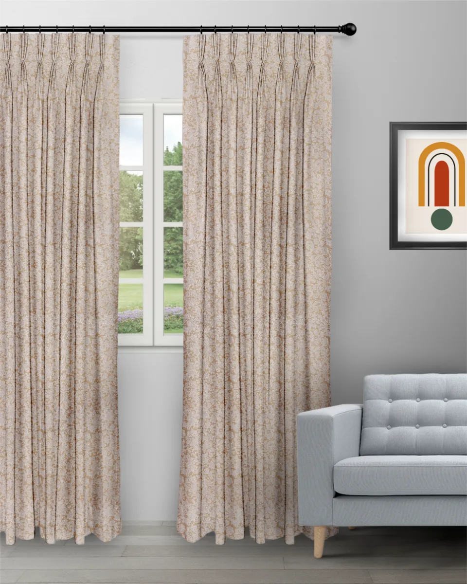 Cotton Bella Brown - Curtain (Webp) Cotton Bella - Brown Custom Curtains - Image 1