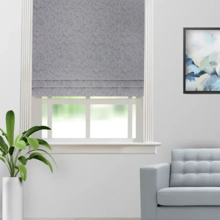 Roman Shades | Cotton Bella Smoke- Roman Shade (Webp) | Curtain Avenue