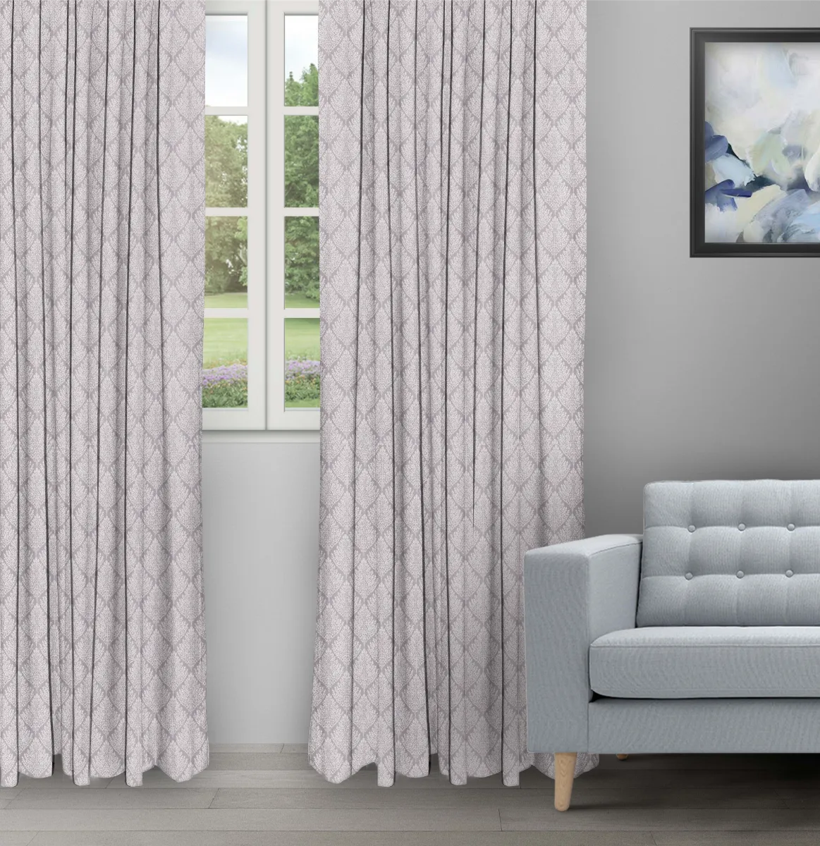 Cotton Husk Silver - Ripple Fold image Cotton Husk - Silver Ripple Fold Drapes - Image 1
