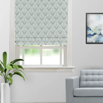 Roman Shades | Cotton Husk Sky - Roman Shade (Webp) | Curtain Avenue