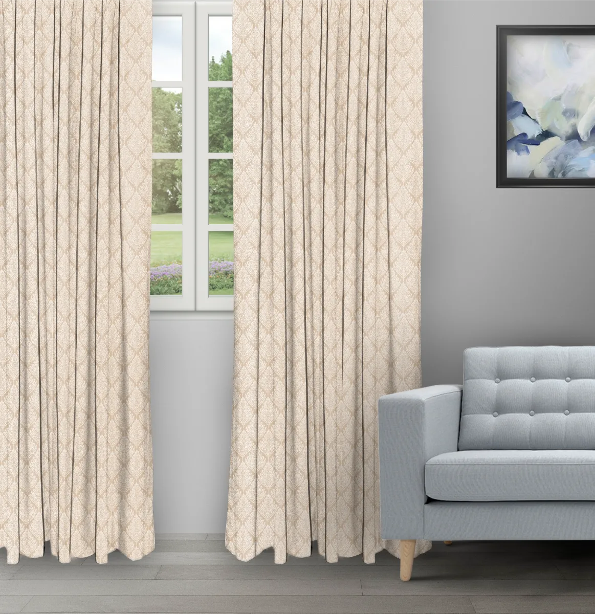 Cotton Husk Vanilla - Ripple Fold image Cotton Husk - Vanilla Ripple Fold Drapes - Image 1