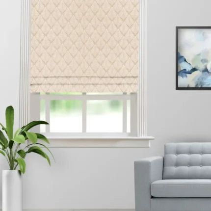 Roman Shades | Cotton Husk Vanilla - Roman Shade (Webp) | Curtain Avenue
