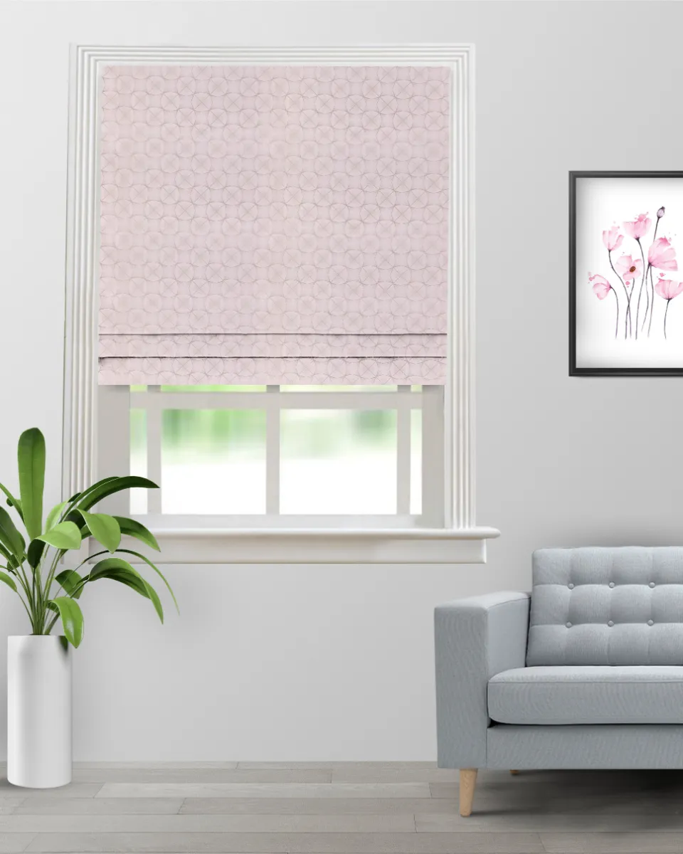 Curtains Ambrosia Blush - Roman Shade (Webp) Curtains Ambrosia - Blush Roman Shades - Image 1