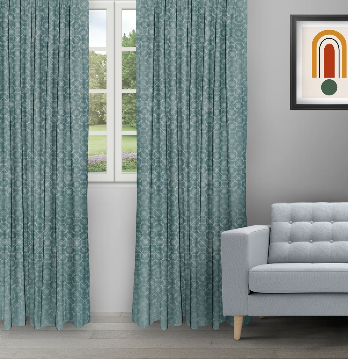 Curtains Ambrosia Deep Sea - Ripple Fold image Curtains Ambrosia - Deep Sea Ripple Fold Drapes - Image 1