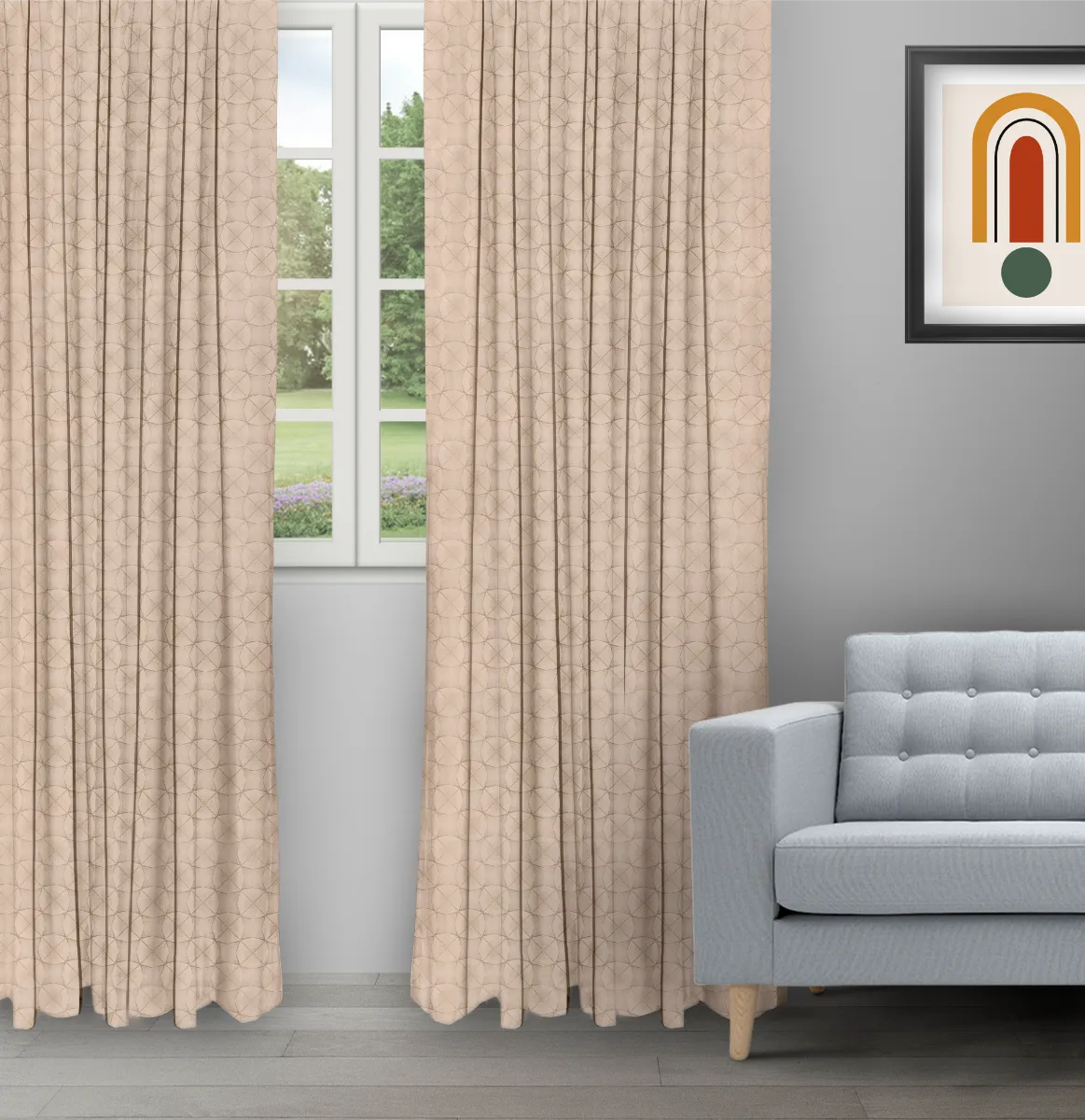 Curtains Ambrosia Oyster - Ripple Fold image Curtains Ambrosia - Oyster Ripple Fold Drapes - Image 1