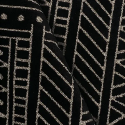 Roman Shades | Doris - Black and White Cross Fold | Curtain Avenue