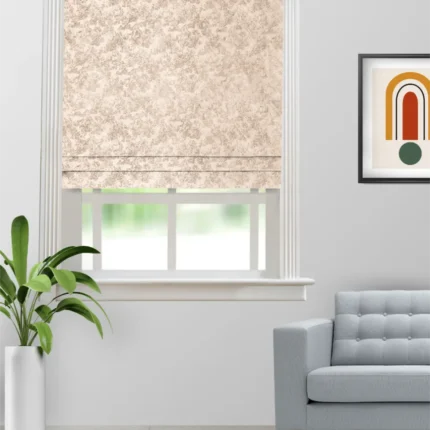 Roman Shades | Drizzle Camel - Roman Shade (Webp) | Curtain Avenue