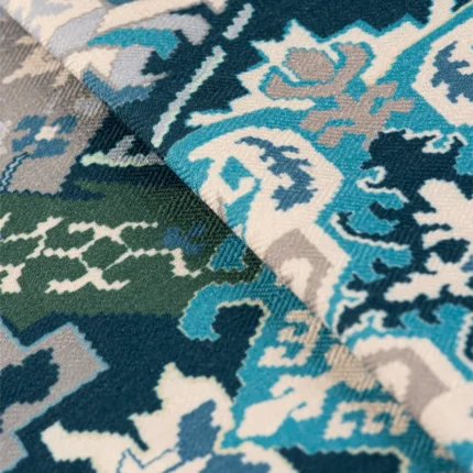 Ripple Fold Drapes | Ester Pool Blue - Close up (Webp) | Curtain Avenue