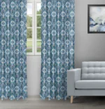 Ester - Pool Blue Ripple Fold Drapes