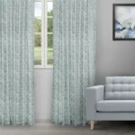 Floral Athena - Sky Ripple Fold Drapes