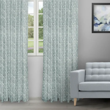 Ripple Fold Drapes | Floral Atena Sky - Ripple Fold image | Curtain Avenue
