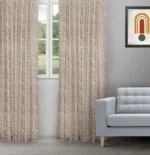 Floral Athena - Biscotti Ripple Fold Drapes