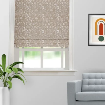 Roman Shades | Floral Athena Biscotti - Roman Shade (Webp) | Curtain Avenue