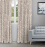 Floral Athena - Greystone Ripple Fold Drapes