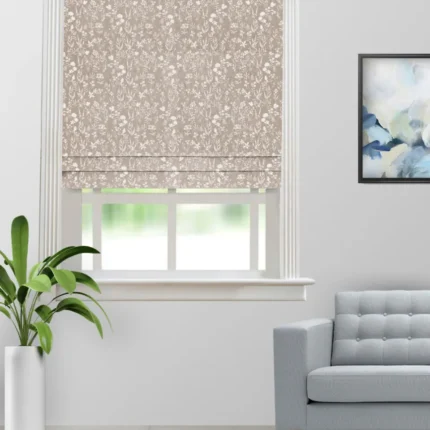Roman Shades | Floral Athena Greystone - Roman Shade (Webp) | Curtain Avenue
