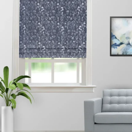 Roman Shades | Floral Athena Lake - Roman Shade (Webp) | Curtain Avenue