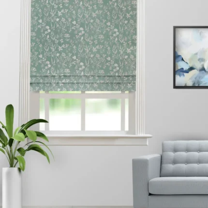 Roman Shades | Floral Athena Mallard - Roman Shade (Webp) | Curtain Avenue