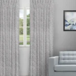 Floral Athena - Silver Custom Curtains