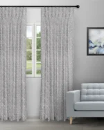Floral Athena - Silver Custom Curtains