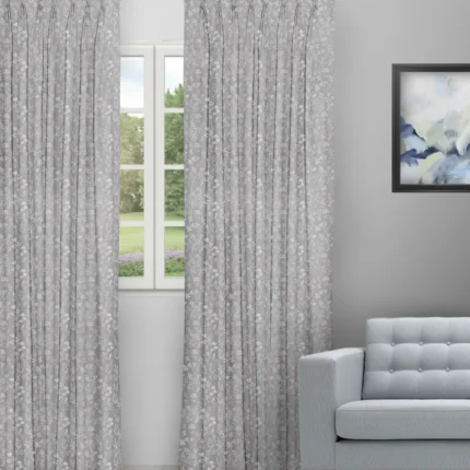 Curtains | Floral Athena Silver - Curtain (Webp) | Curtain Avenue