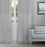 Floral Athena - Silver Color Ripple Fold Drapes