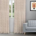 Floral Athena - Vanilla Ripple Fold Drapes