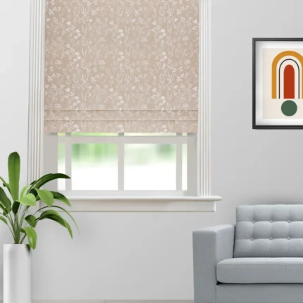 Roman Shades | Floral Athena Vanilla - Roman Shade (Webp) | Curtain Avenue
