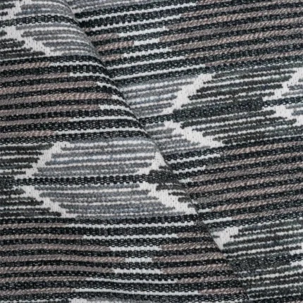 Swatches | Kenny - Black and White Cross Fold | Curtain Avenue