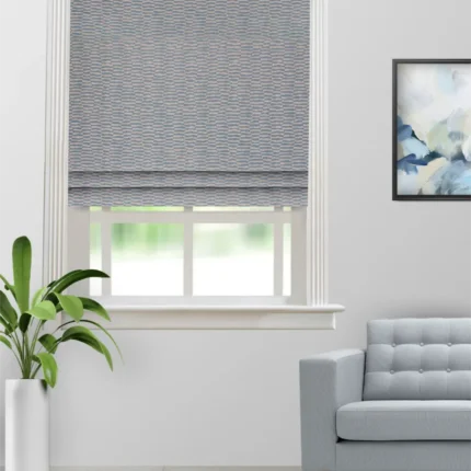 Roman Shades | Landscape Dusky Blue - Roman Shade (Webp) | Curtain Avenue