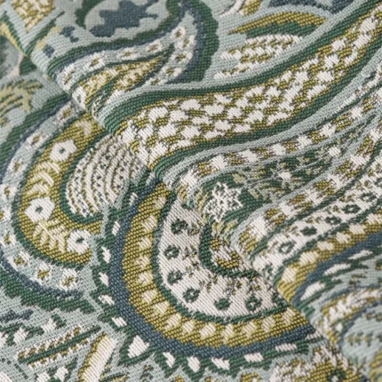 Ripple Fold Drapes | Meadow Forest - Close up (Webp) | Curtain Avenue