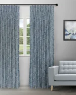 Meadow- Indigo Custom Curtains