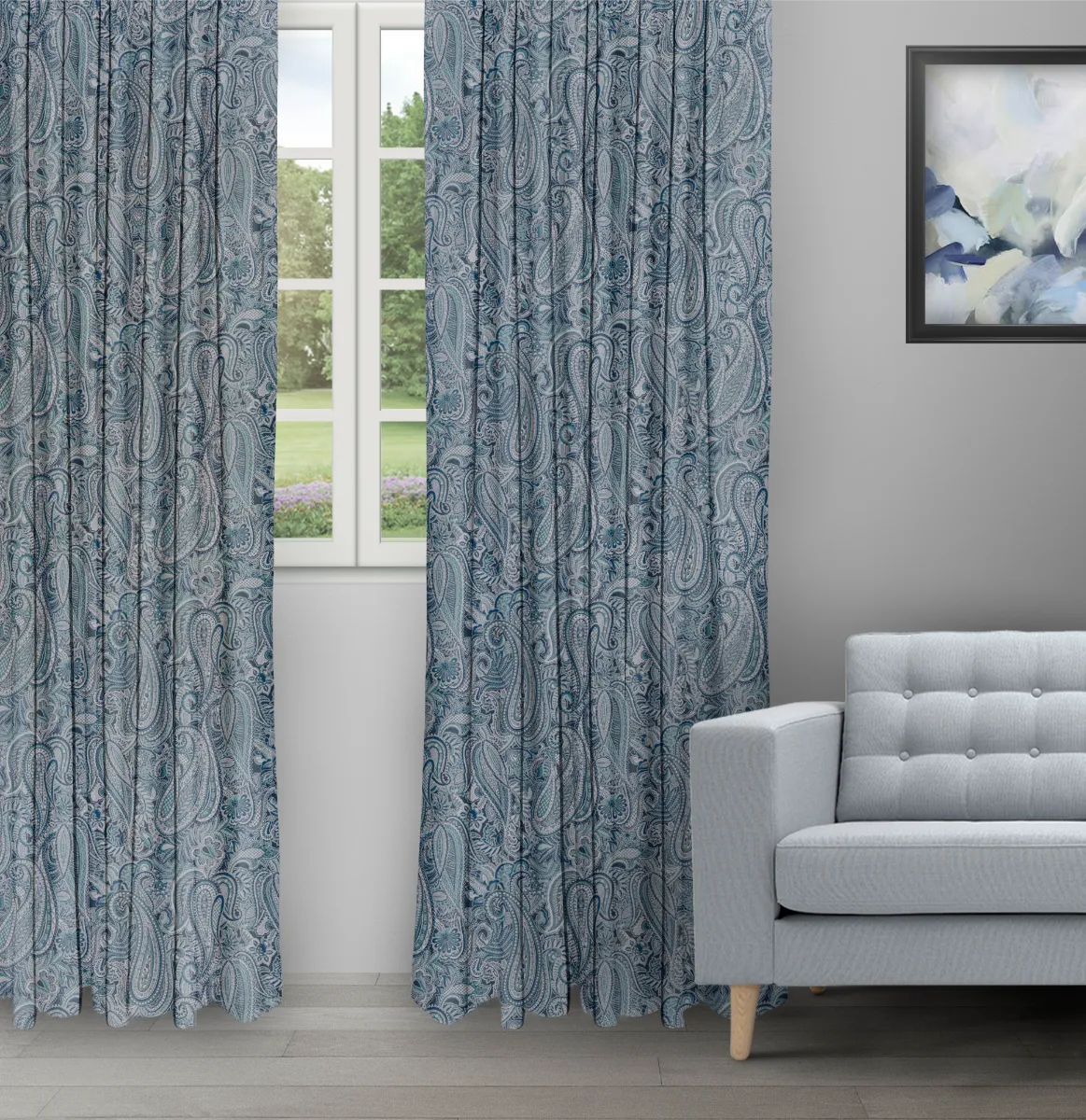 Meadow Indigo - Ripple Fold image Meadow - Indigo Ripple Fold Drapes - Image 1