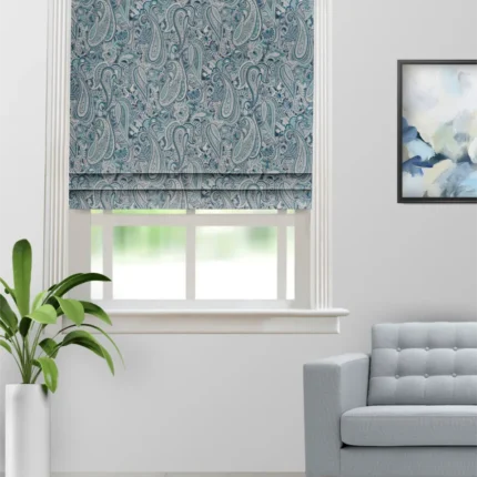 Roman Shades | Meadow Indigo - Roman Shade (Webp) | Curtain Avenue