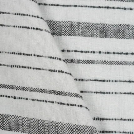 Swatches | Peony - Blak and White Cross Fold | Curtain Avenue
