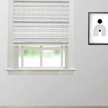 Roman Shades | Peony - Blak and White Roman Shade | Curtain Avenue
