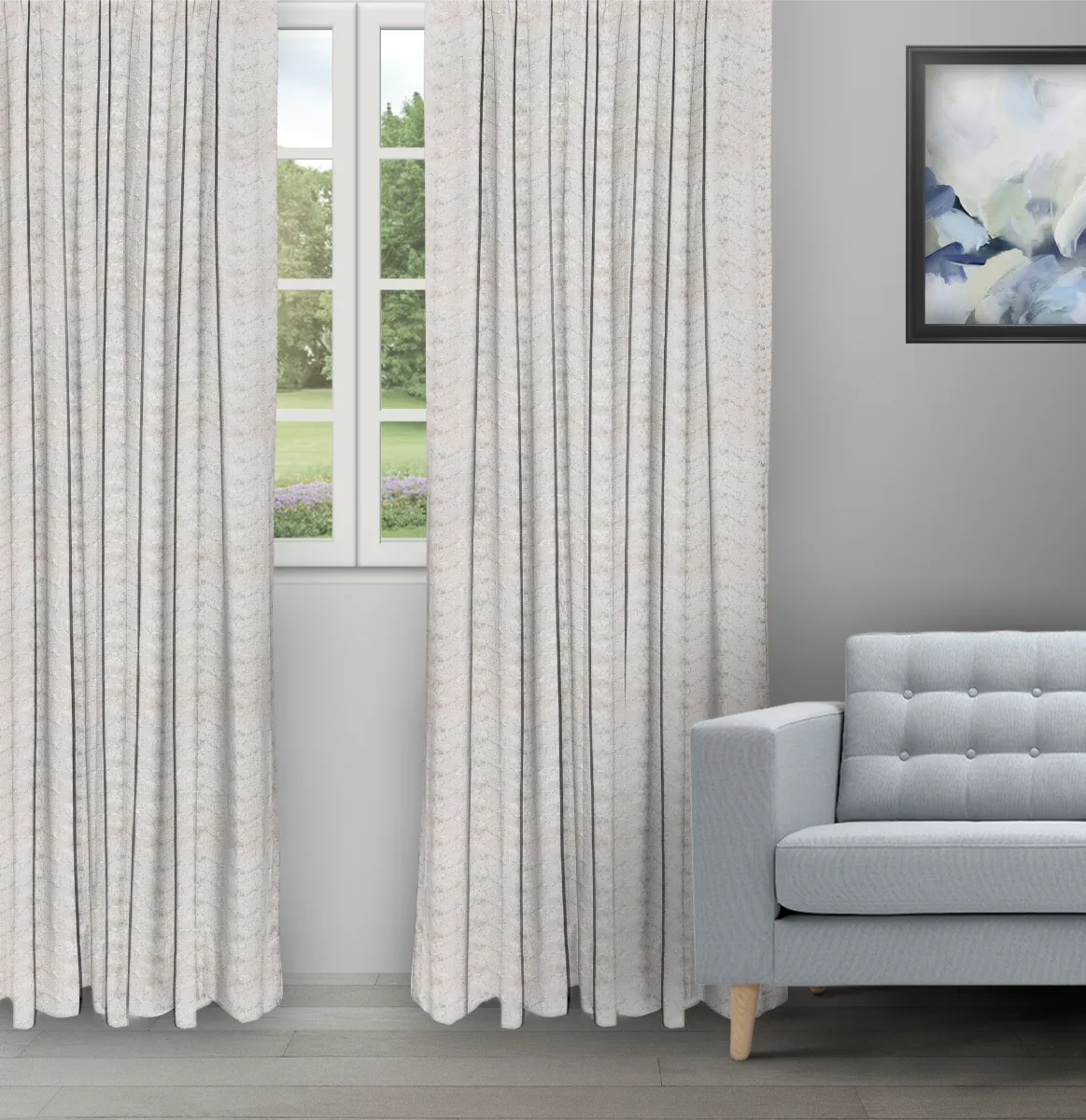 Pyramid Dove - Ripple Fold image Pyramid - Dove Ripple Fold Drapes - Image 1