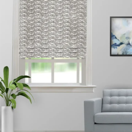 Roman Shades | Pyramid Steel - Roman Shade (Webp) | Curtain Avenue